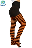 CALZE COLLANT RIGA NERO ARANCIO BAMBINA